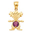 14KY Gold January - December Birthstone CZ Girl Pendant PT660-Joyeria Oro Fino 14K