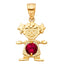 14KY Gold January - December Birthstone CZ Girl Pendant PT660-Joyeria Oro Fino 14K