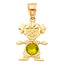 14KY Gold January - December Birthstone CZ Girl Pendant PT660-Joyeria Oro Fino 14K