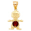 14KY Gold January - December Birthstone CZ Boy Pendant PT661-Joyeria Oro Fino 14K