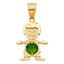 14KY Gold January - December Birthstone CZ Boy Pendant PT661-Joyeria Oro Fino 14K