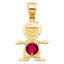 14KY Gold January - December Birthstone CZ Boy Pendant PT661-Joyeria Oro Fino 14K