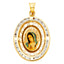 14k Gold CZ Virgen de Guadalupe Picture Charm Pendant PT804-Joyeria Oro Fino 14K