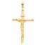 14k Yellow Gold Religious Jesus Cross Charm Pendant PT837-Joyeria Oro Fino 14K