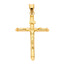 14k Yellow Gold Religious Jesus Cross Charm Pendant 1.5g PT839-Joyeria Oro Fino 14K