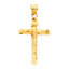 14k Yellow Gold Religious Jesus Cross Charm Pendant 1.1g PT840-Joyeria Oro Fino 14K