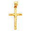 14k Yellow Gold Religious Jesus Cross Charm Pendant 0.6g PT841-Joyeria Oro Fino 14K