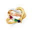 14K Gold #1 Mom Heart Ring CZ RG1738-Joyeria Oro Fino 14K