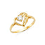 14KY Ladies Heart CZ Fancy Ring RG2188-Joyeria Oro Fino 14K