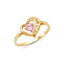 14KY Ladies Heart CZ Fancy Ring RG2189-Joyeria Oro Fino 14K