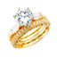 14k Y Gold CZ Engagement Ring Only-Joyeria Oro Fino 14K