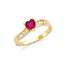 14KY Ladies Heart CZ Fancy Ring RG361-Joyeria Oro Fino 14K