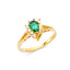 14KY Ladies CZ Green Fancy Ring RG393-Joyeria Oro Fino 14K