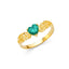 14KY Ladies Heart CZ Green Fancy Ring RG424-Joyeria Oro Fino 14K