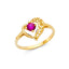 14KY Ladies Heart CZ Fancy Ring RG427-Joyeria Oro Fino 14K