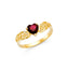 14KY Ladies Heart CZ Red Fancy Ring RG440-Joyeria Oro Fino 14K