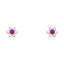 14k Gold Flower Stud Earrings with Screw Back - 12 Different Colors Available ST205-Joyeria Oro Fino 14K