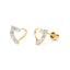 14k Gold Stud Heart Earrings with Screw Back ST317-Joyeria Oro Fino 14K